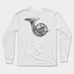 French Horn Sketch Long Sleeve T-Shirt